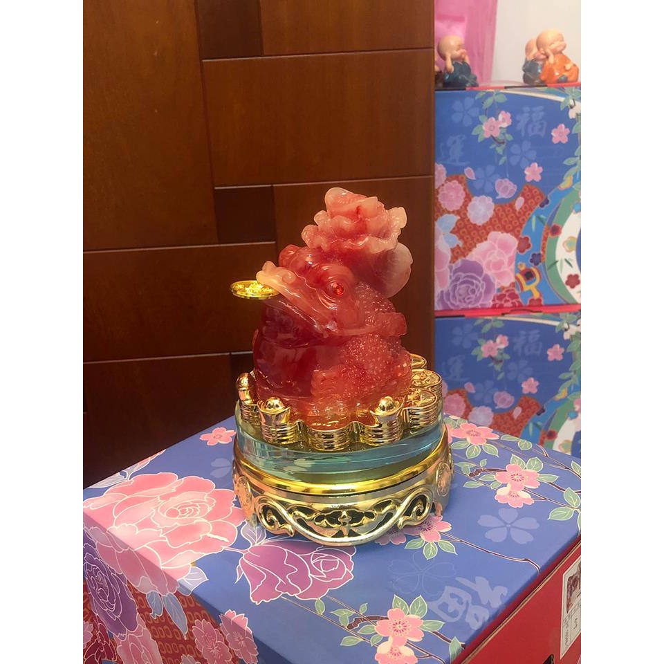 Cóc đỏ 3 chân ngậm tiền vàng lưng cõng cải cao 16cm [Phong thủy] | BigBuy360 - bigbuy360.vn