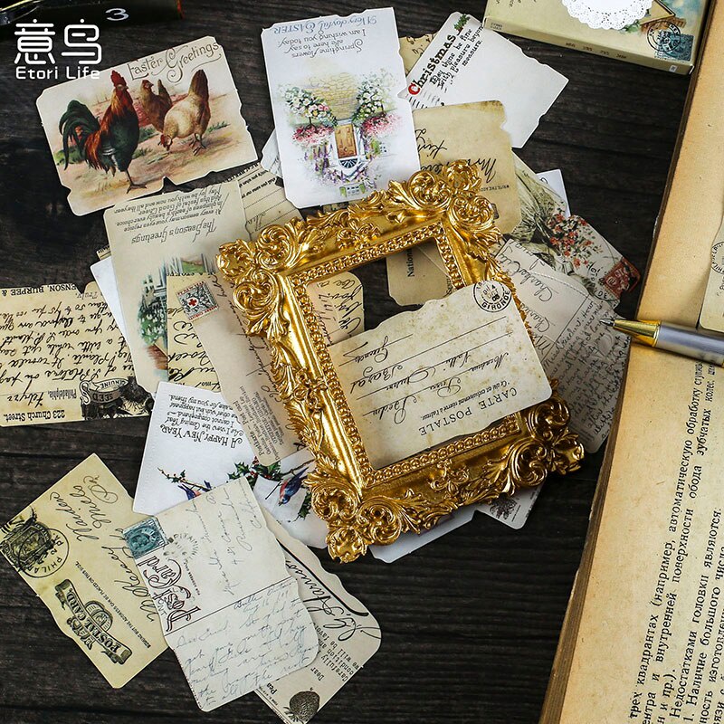 Set 24 miếng dán trang trí phong cách vintage