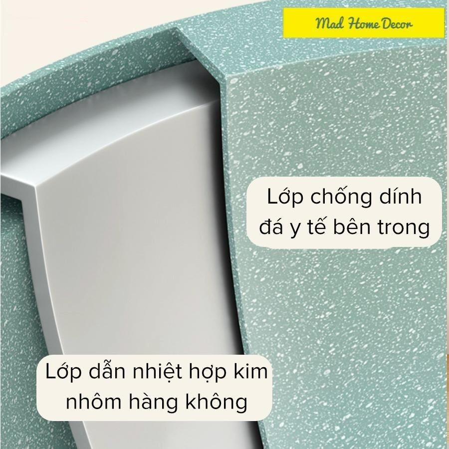 Bộ nồi chảo chống dính mặt đá y tế tay cầm gỗ nắp kính cực xịn xò đã có thêm màu mint hot trend