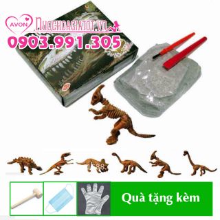 Combo 6 bộ đồ chơi game khảo cổ đào hóa thạch khủng long nhỏ 4-10cm đủ mẫu