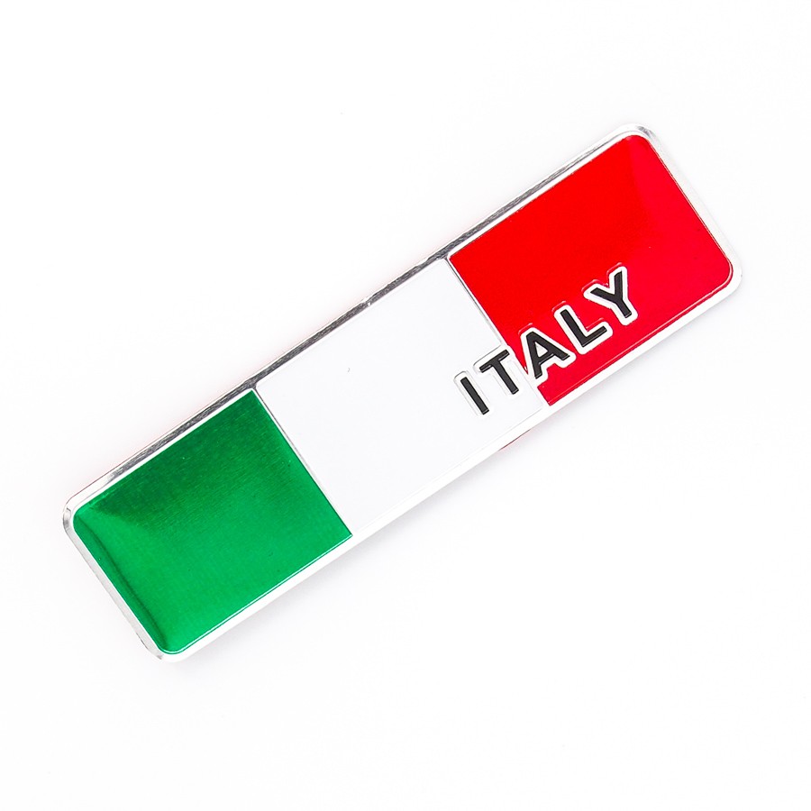 Sticker metal hình dán kim loại Sticker Factory - Chủ đề cờ Ý Italia 10.5x3cm