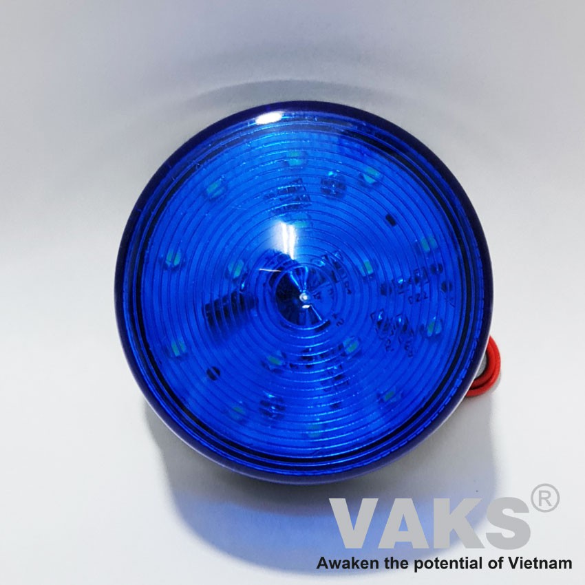 Đèn chớp tín hiệu 05 - điện áp  220V, 12V - Xanh Dương (đường kính 73mm x cao 45 mm)