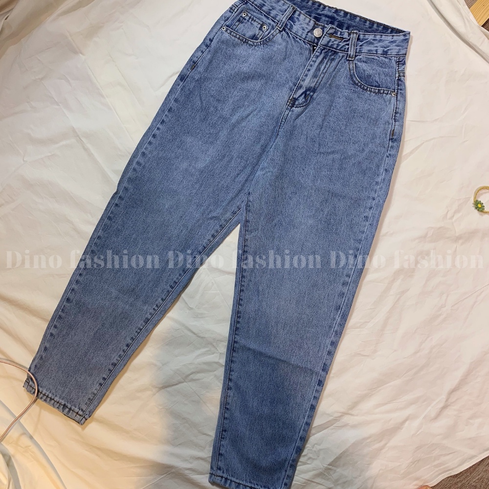 Quần Bò Nữ Dáng Baggy Dino Fashion  Hàng Cao Cấp Cạp Lưng Cao Trơn Không Co Giãn [ẢNH THẬT] JG100.10