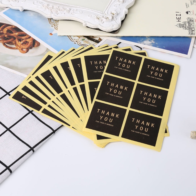 Bộ 60 miếng dán hình tròn in chữ Thank You