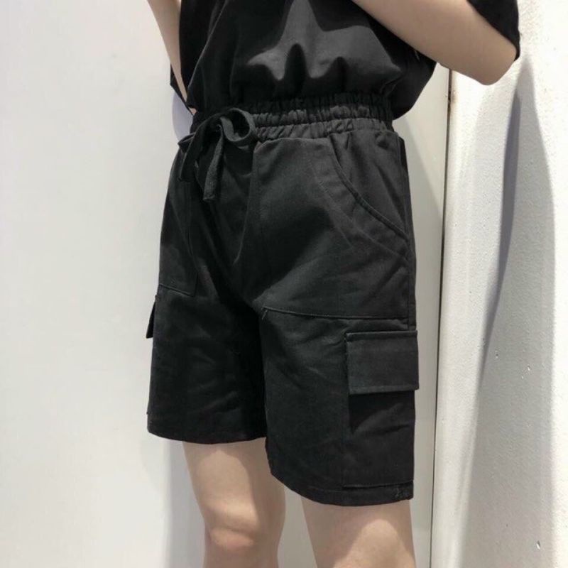 Quần short lửng kaki túi hộp SixK Store Unisex Trơn short nam nữ phong cách ulzzang