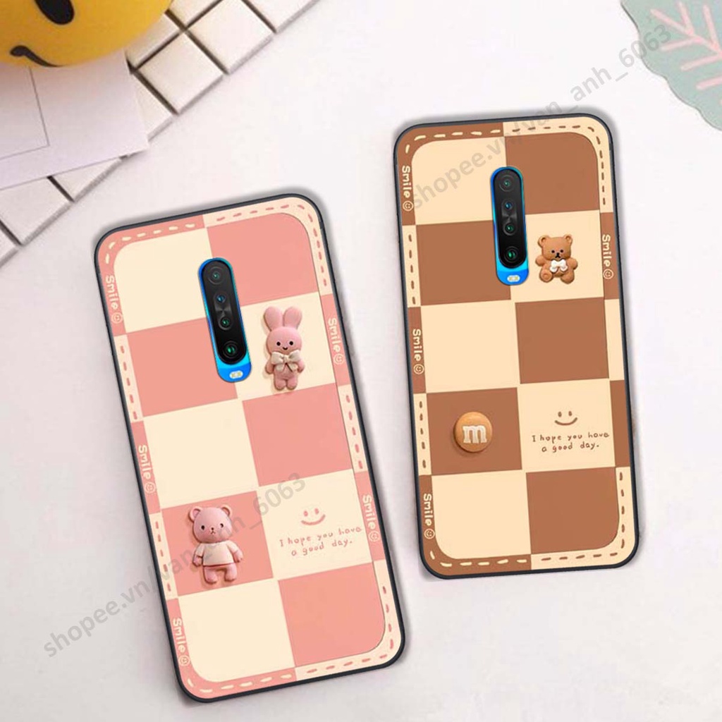 Ốp lưng Xiaomi Redmi K30 / Redmi K30 5G hình gấu, kẹo dễ thương cute