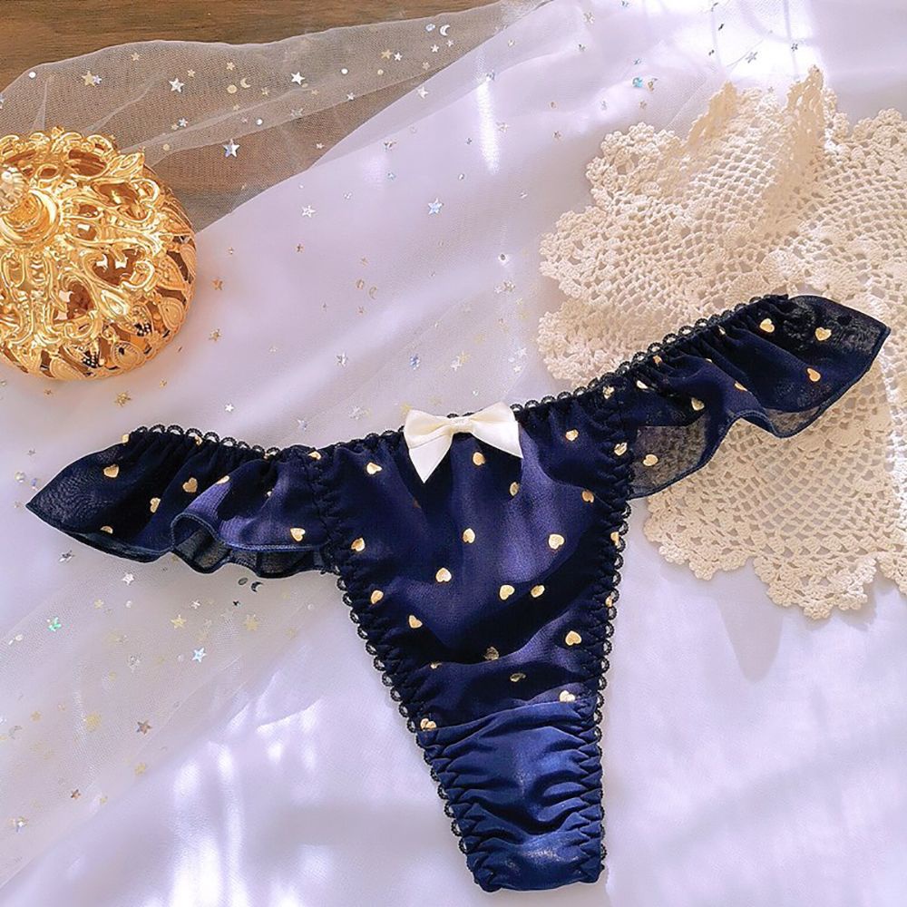 Quần Lót Lưng Thấp Đính Nơ Họa Tiết Trái Tim Dễ Thương Nhiều Màu Sắc Phong Cách Lolita Cho Nữ