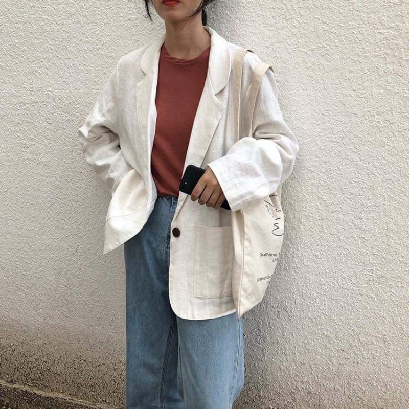 [Mã FATHANG5 giảm 10K đơn 50K] Gago Blazer ( áo khoác trắng đen ) | BigBuy360 - bigbuy360.vn