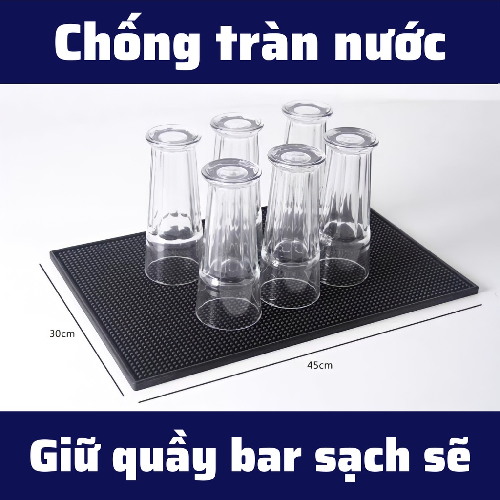 Thảm trải bar thảm lót quầy pha chế 60x8cm 3 size pha Espresso cafe rang xay tấm lót cao su chống rỉ nước