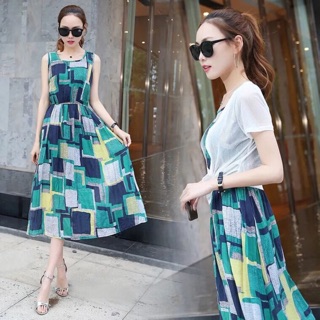 Đầm maxi voan hoa