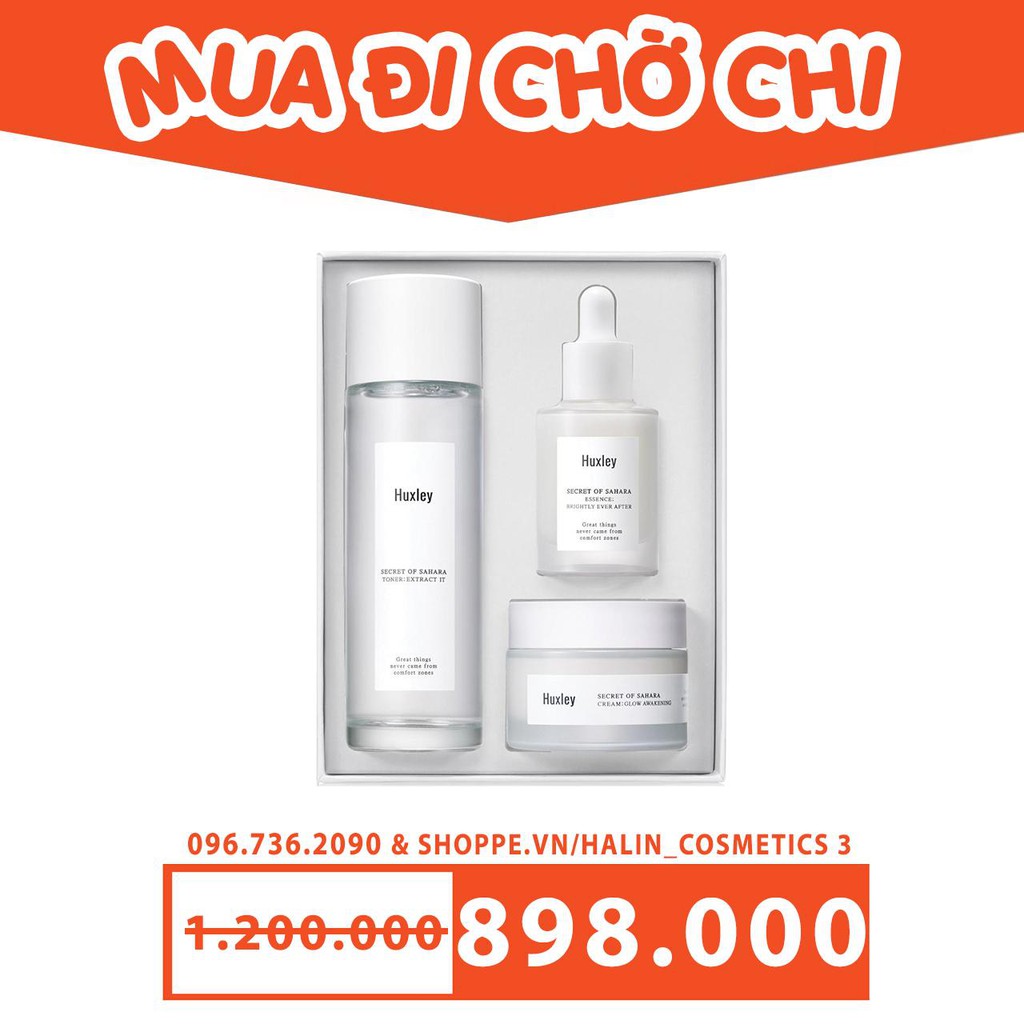 Set dưỡng trắng sáng da 💖FREESHIP💖Set 3 sản phẩm dưỡng trắng sáng da,mờ thâm Huxley Brightening Trio HALIN2114 Cao Cấp