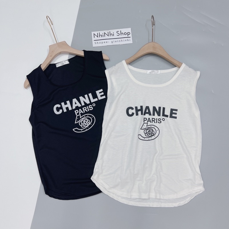 Áo thun giấy sát nách số 5 CN, Áo kiểu in chữ thun mỏng mát lạnh AT044 - NhiNhi Shop