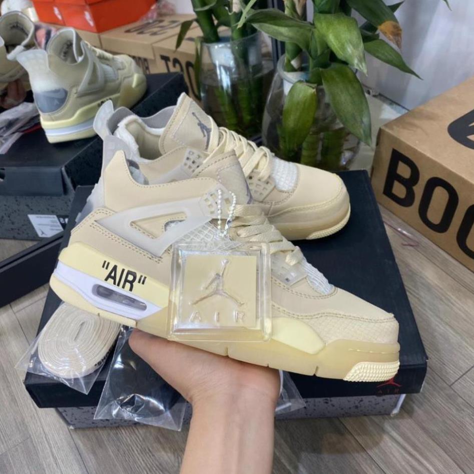 Giày Jordan 4 OFF WHITE, giày thể thao JD4 thời trang nam nữ full box bill phụ kiện