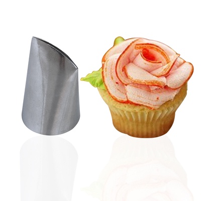 Đui bắt kem 126K, Đuôi bắt cánh hoa hồng thẳng trang trí bánh bằng thép không gỉ đúc liền khối dày dặn, cứng cáp