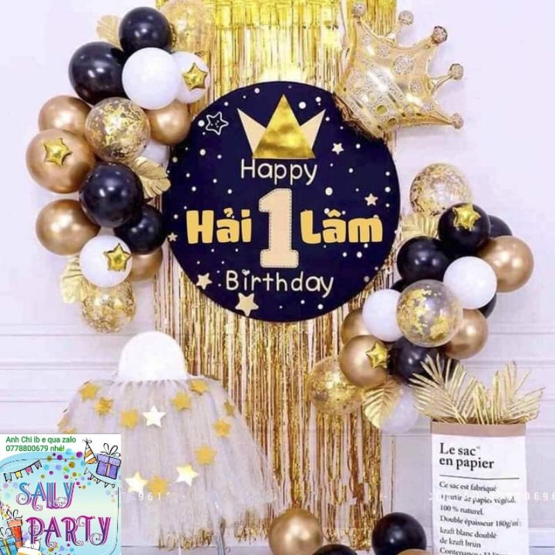 (KÈM BACKDROP MS5 ) SET BÓNG TRANG TRÍ SINH NHẬT CHO BÉ