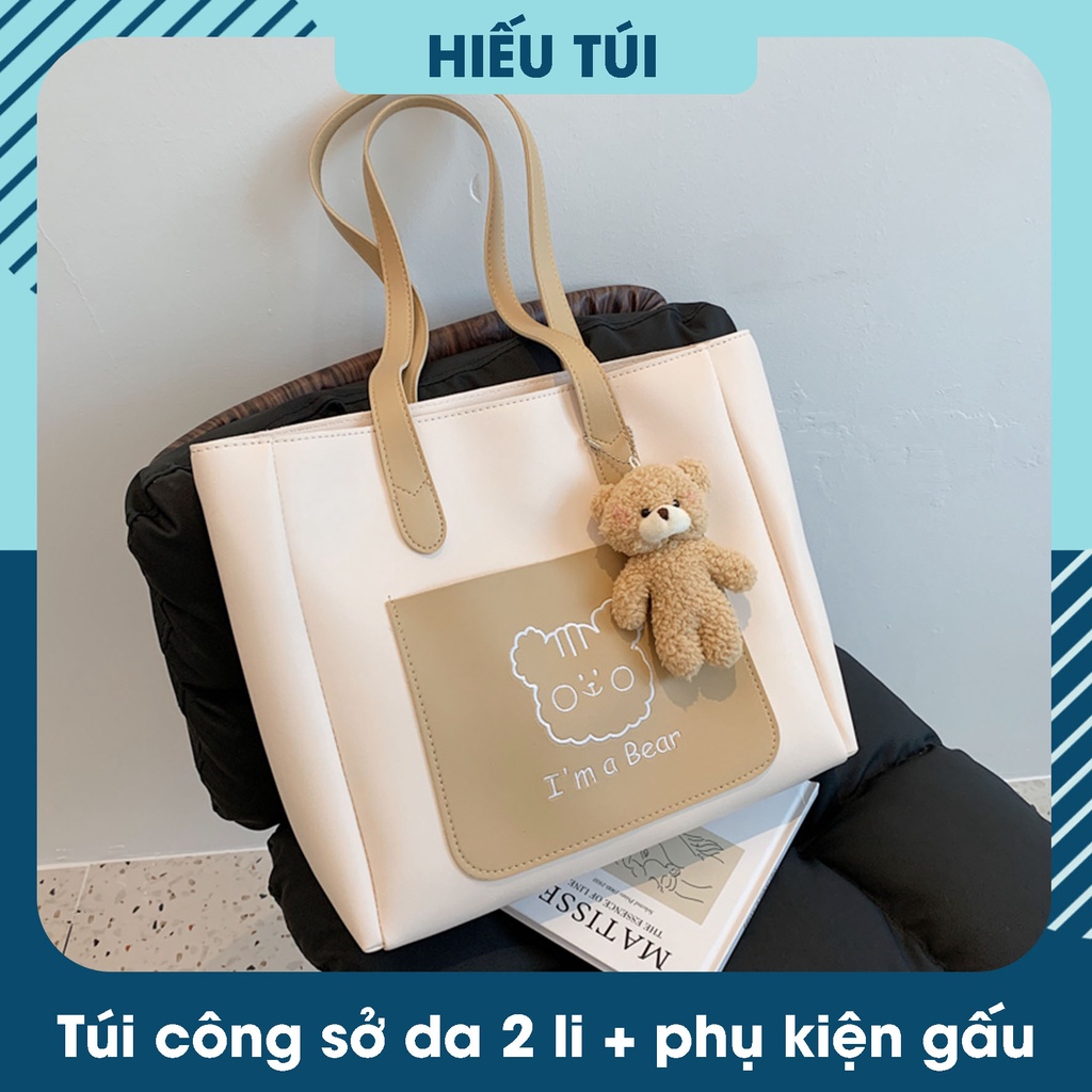 Túi xách nữ tote công sở da pu mềm vừa A4 đeo vai đẹp thời trang đi học cao cấp giá rẻ HT095 | BigBuy360 - bigbuy360.vn