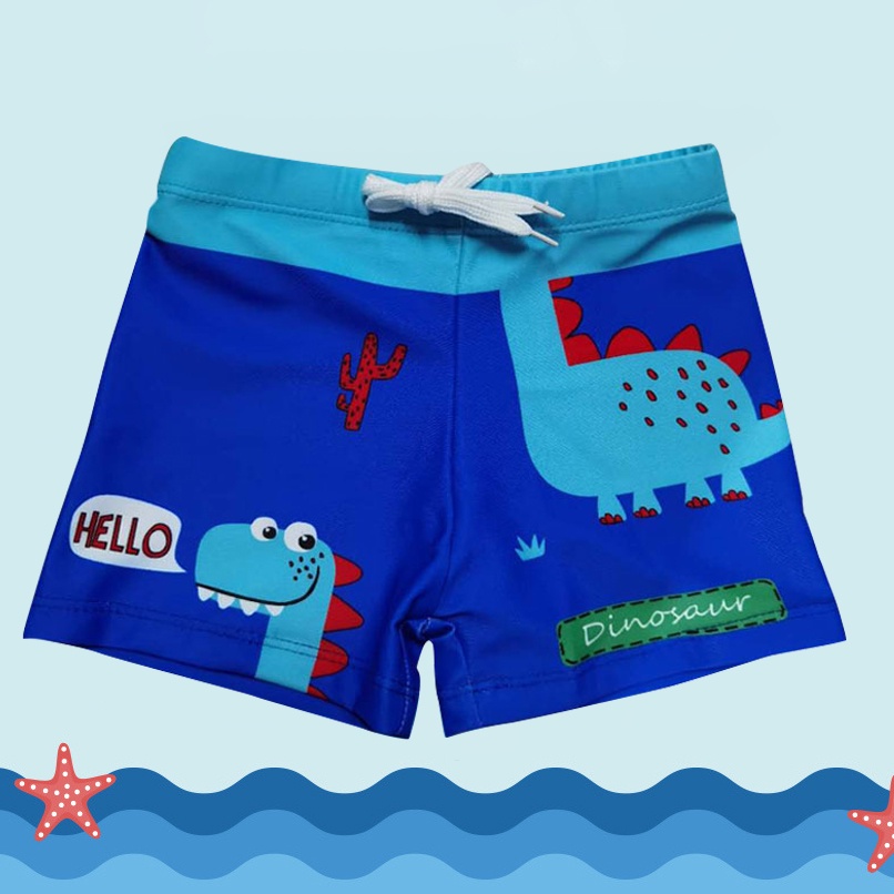 Đồ bơi bé trai, quần bơi trẻ em, lưng quần có dây rút, co giãn 4 chiều thoáng mát họa tiết khủng long mã S15-2