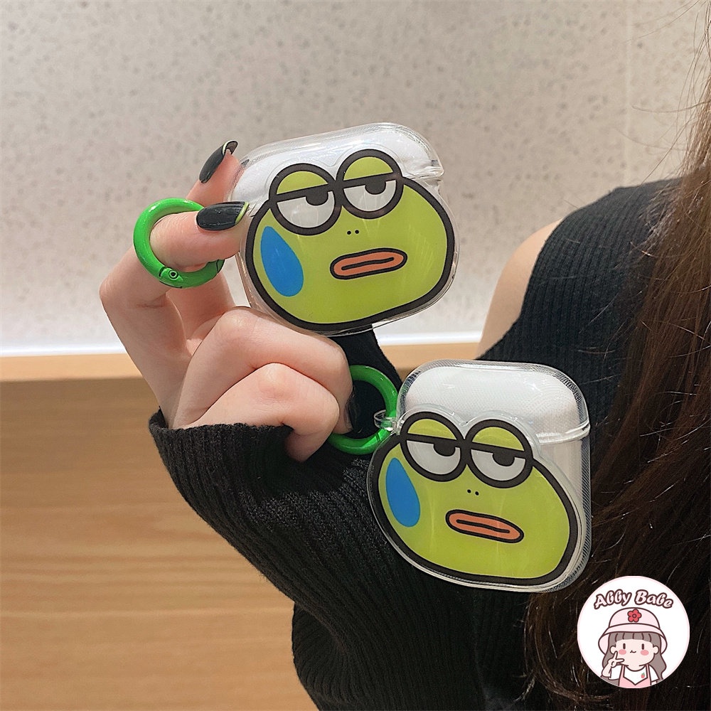 Vỏ Bảo Vệ Hộp Sạc Tai nghe không dây Airpods 1 / 2 / pro Bằng TPU Mềm Trong Suốt Hình Gấu / Ếch / Dâu Tây Dễ