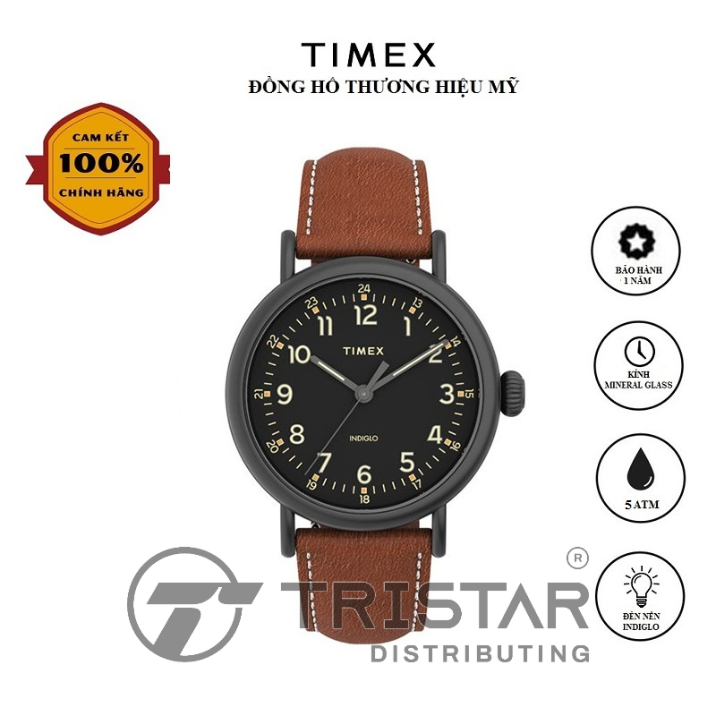 Đồng hồ Nam Timex Standard TW2U58600 - TW2U58700 Dây Da - Chính Hãng