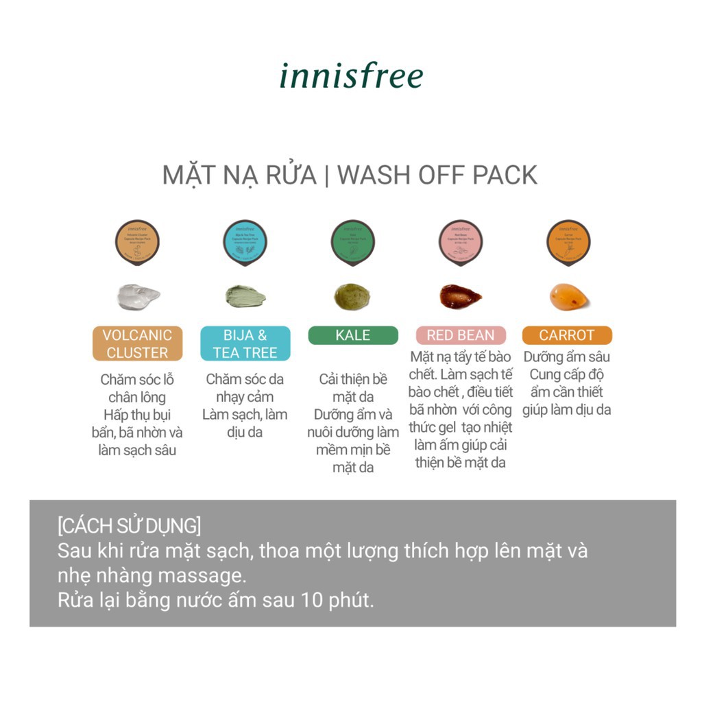 Mặt nạ hũ Innisfree Capsule Recipe Pack