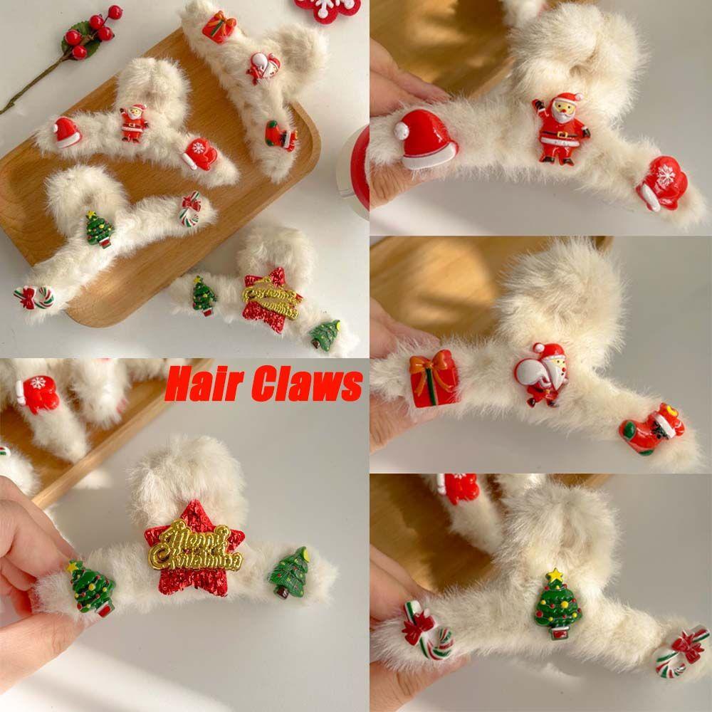 Kẹp Tóc Hình Móng Vuốt Đính Lông Giả Thời Trang Giáng Sinh MIHAN1