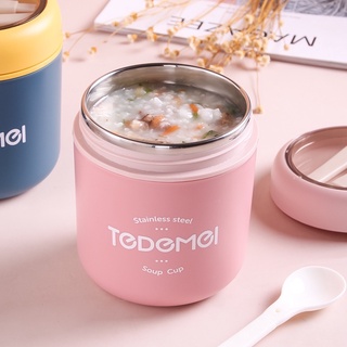 Bình đựng ủ cháo giữ nhiệt TEDEMEI 530ml kèm muỗng cho bé - Cặp lồng cháo