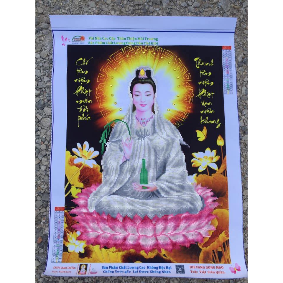 Tranh Đính Đá Phật Quan Âm - tranh chưa đính đá