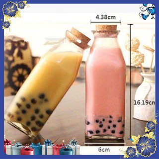Chai thủy tinh đáy vuông nút bần 350ml