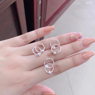 Bông tai tròn bạc ta người lớn, trẻ em