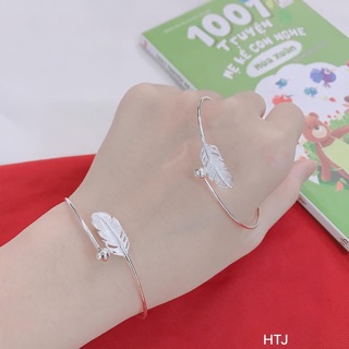 VÒNG TAY MẪU CỨNG MẶT LÔNG VŨ CAO CẤP - TRANG SỨC BẠC S925