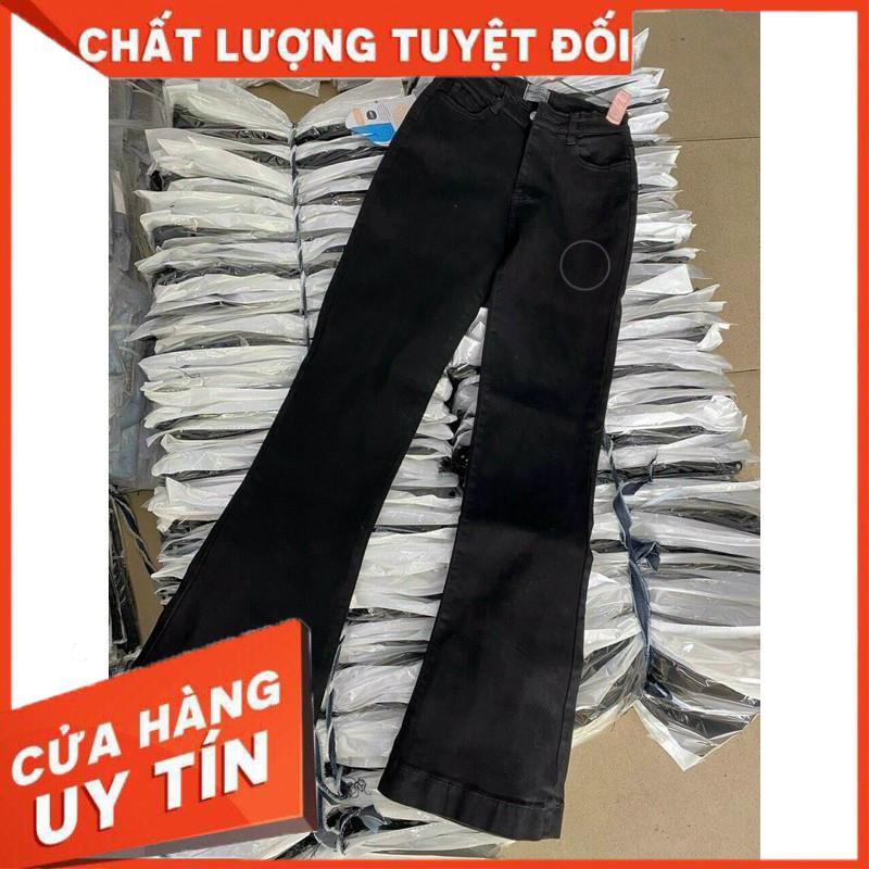 QUẦN JEANS LOE ĐEN DÁNG DÀI LƯNGCAO- Hình thật- Đẹp xuất sắc