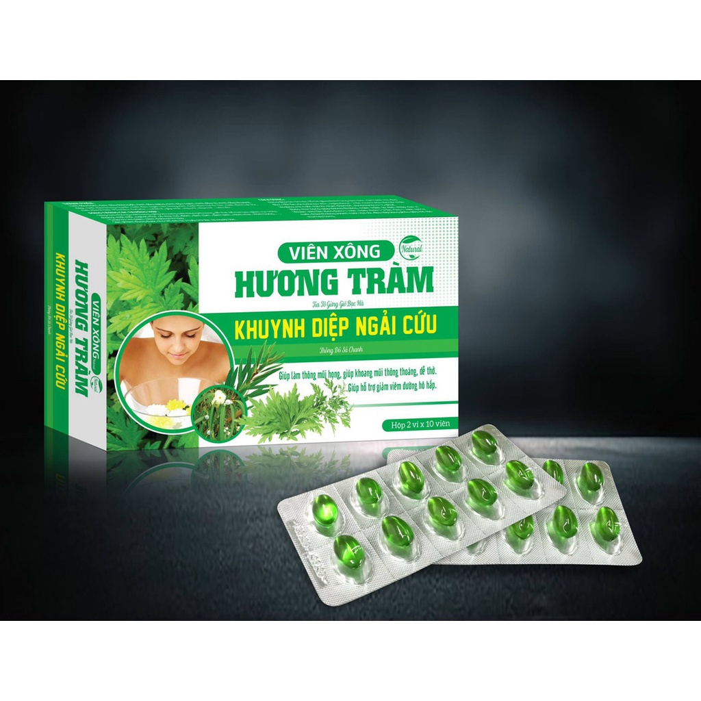 Viên Xông Thảo Dược Natural Hương Tràm, Xông Mũi Và Giải Cảm Cực Kỳ Hiệu Quả