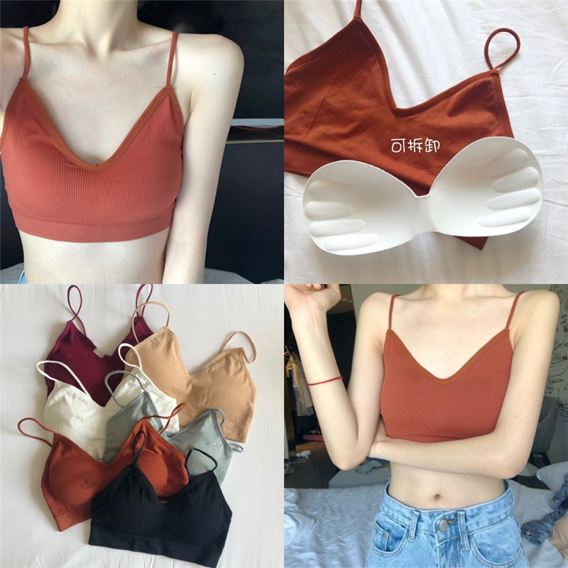 SUXI Áo ngực 2 dây có mút đệm thoải mái cho nữ