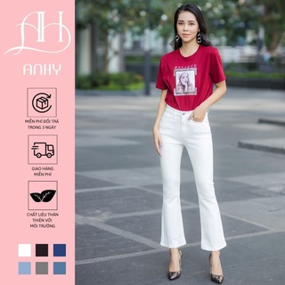 Quần jean nữ ANHY FASHION lưng cao ống loe quần bò chất liệu co giãn trẻ trung năng động