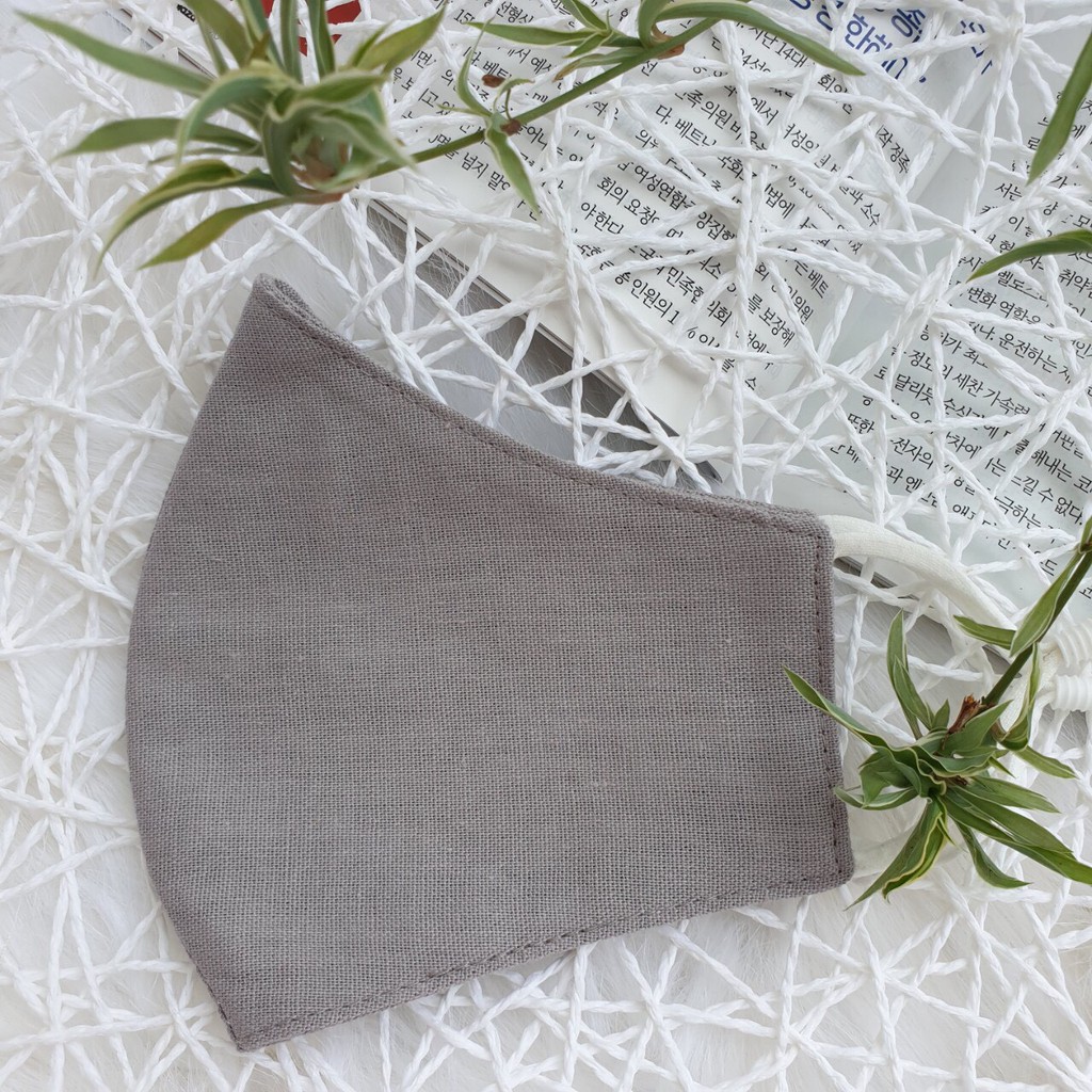 Khẩu trang vải Linen trơn nhiều màu sắc mới, phù hợp cả nam và nữ T02
