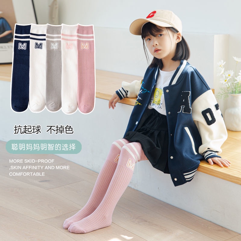 Vớ Cotton Cổ Cao Qua Đầu Gối Thời Trang Xuân Thu Cho Bé Gái