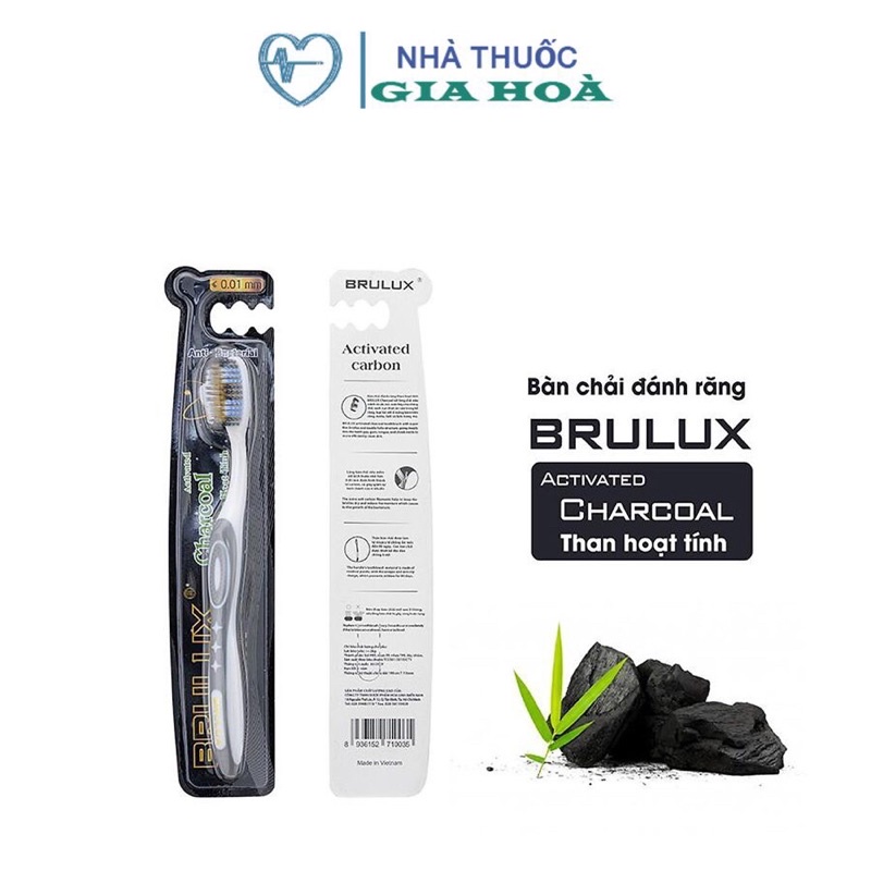 Bàn chải than hoạt tính Brulux Activated Charcoal (Dược Phẩm Hoa Linh)