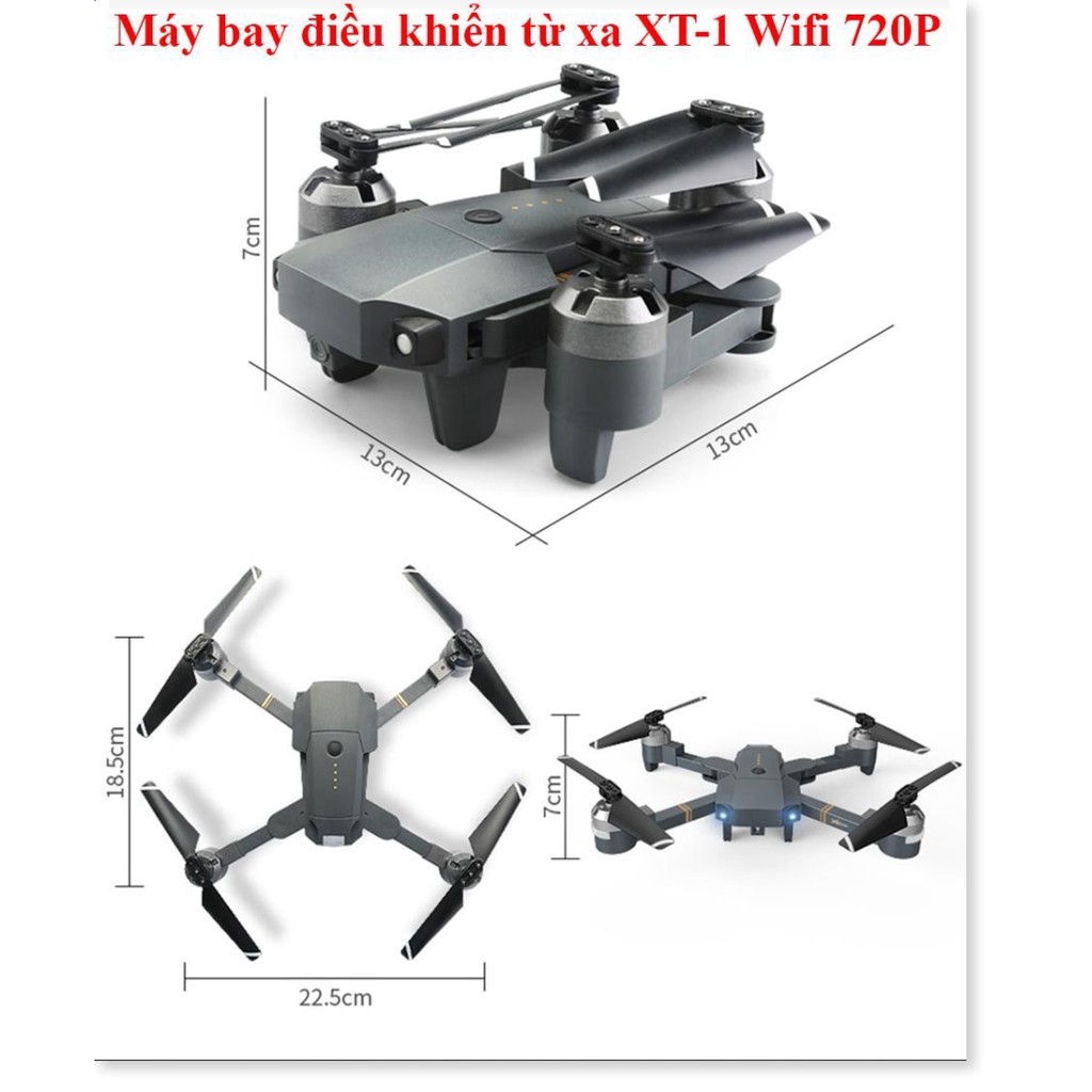 Flycam giá rẻ- Máy bay điều khiển từ xa XT-1 kết nối Wifi 2.4 GHz quay phim, chụp ảnh Full HD 720P. | BigBuy360 - bigbuy360.vn