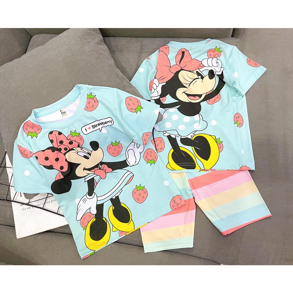 Bộ Đồ Lửng bé gái in hình 3D (8-40Kg )chất liệu mềm mịn thoáng mát được các bé gái yêu thích Bán Chạy Nhất