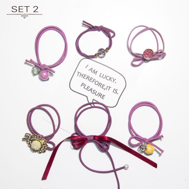 Set 6 đồ cột tóc có 4 màu lựa chọn