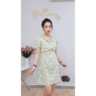 Yellowtag đầm xòe tay phồng công sở/dạo phố