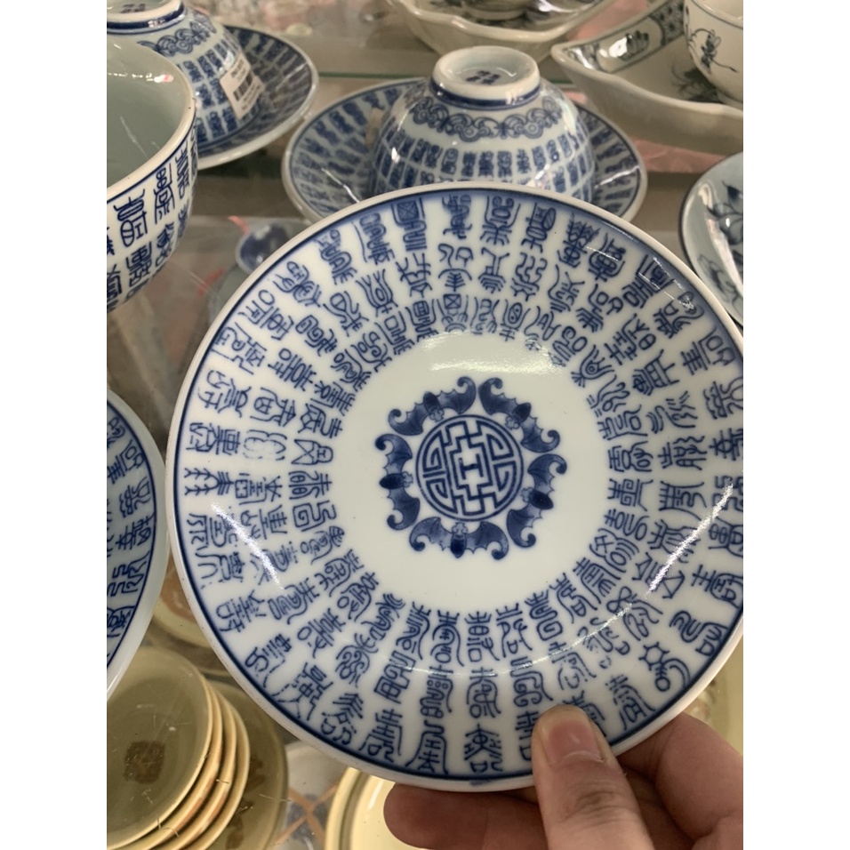 Sét bát Bách THọ Bách Phúc Bát Tràng. sét bát thờ. bộ bát