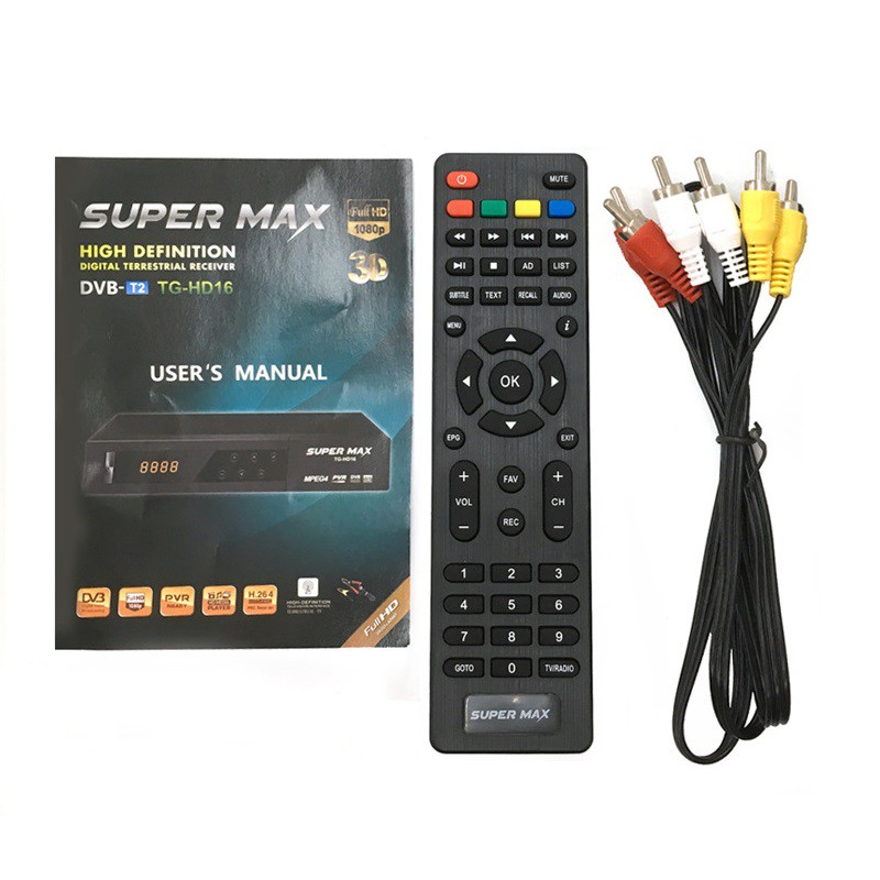 Bộ giải mã sóng thu tín hiệu mặt đất kỹ thuật số full HD YouTube WIFI SUPER MAX TG-HD16 cho TV