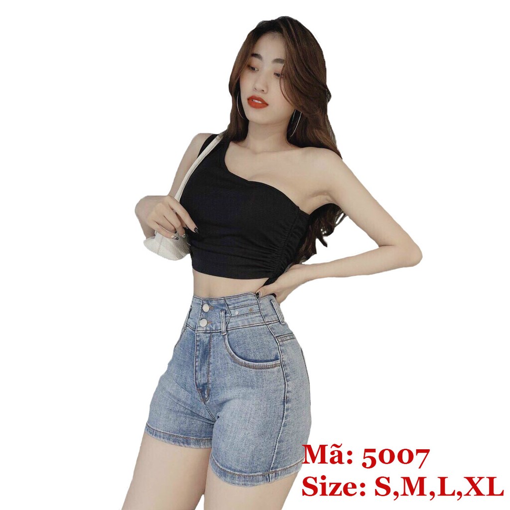 Quần Short Jean Nữ Lưng Cao ❤️FREESHIP❤️ Quần Đùi Nữ Chất Bò Co Giãn Phối Kiểu Thời Trang Siêu Hot A-T Fashion-QSJNUM2