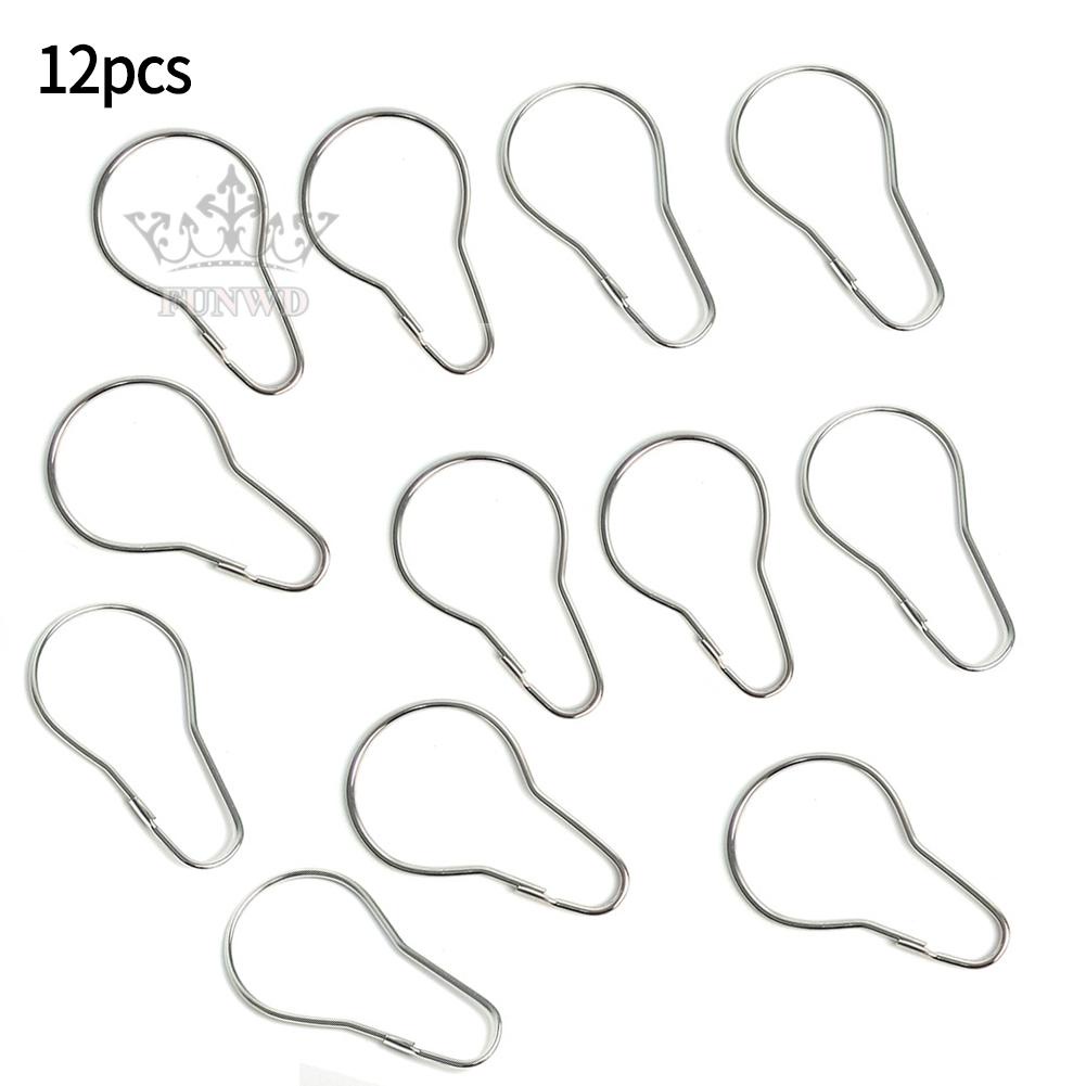 Bộ 12 Khoen Treo Rèm Nhà Tắm Bằng Thép Không Gỉ Tiện Dụng