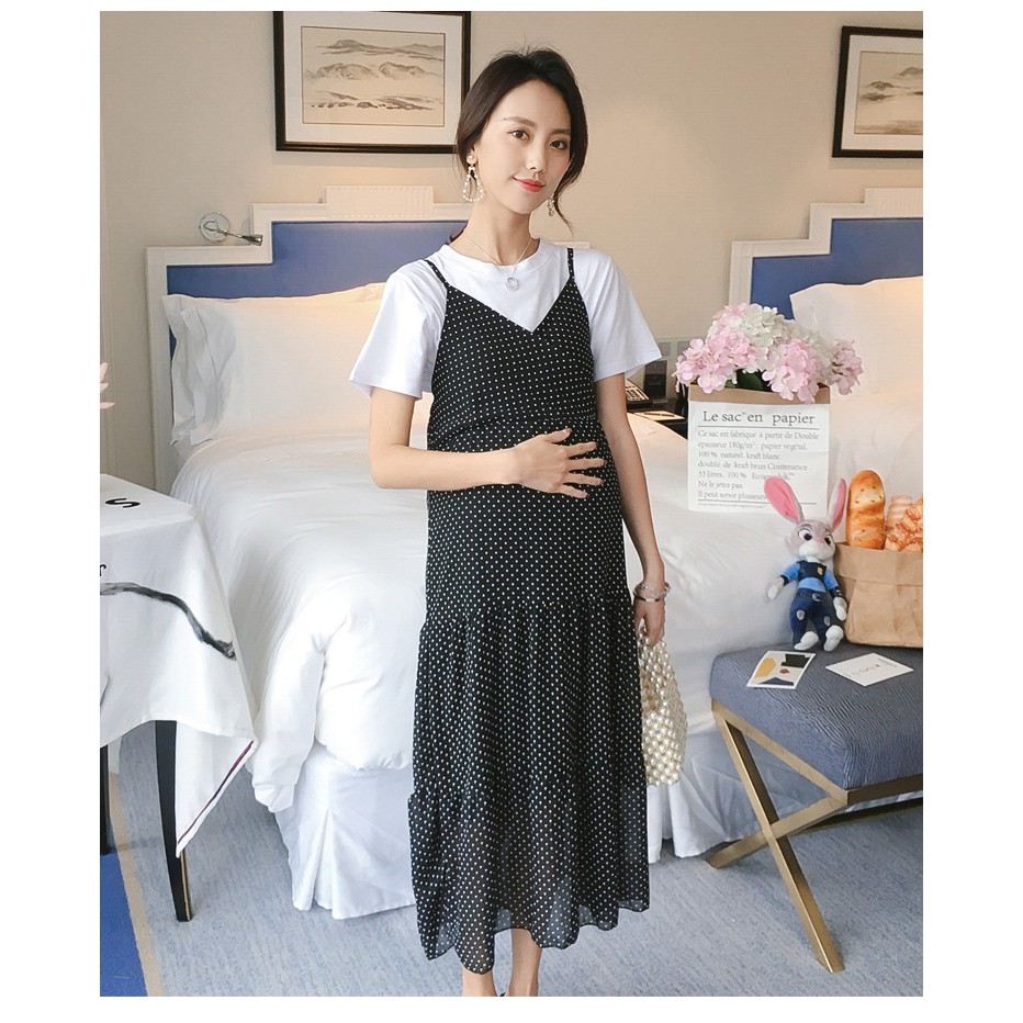 Váy Bầu Đầm Bầu Xinh 2 Dây A1462