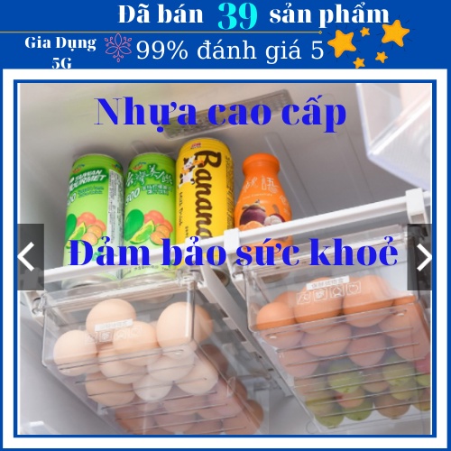 {Hàng Loại 1}Khay tủ lạnh thông minh, ngăn hộp nhựa trong suốt đựng trứng thực phẩm, khay tủ lạnh đa năng thay thế dạng