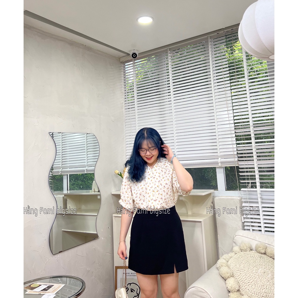 Chân váy chữ A cạp cao xẻ gấu (CV31) (size 60kg - 100kg) [Hằng Fami bigsize]