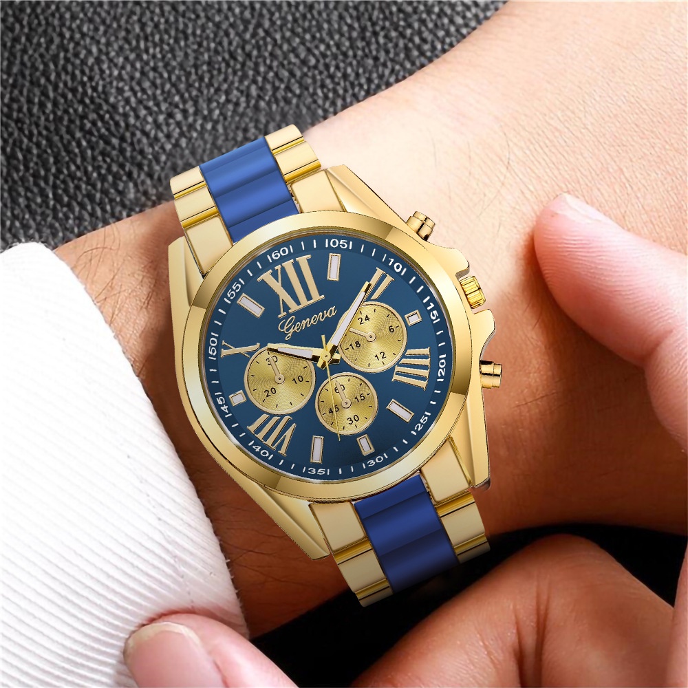 Đồng Hồ Đeo Tay GENEVA Dây Thép Sang Trọng Thời Trang Cho Nam