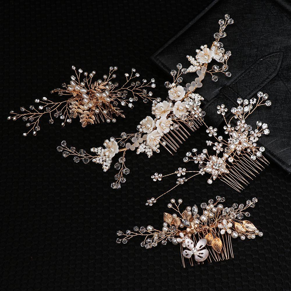 Lược Cài Tóc Bằng Sứ Thiết Kế Tinh Tế MIHAN1|Kẹp Tóc Hình Vương Miện Cho Cô Dâu